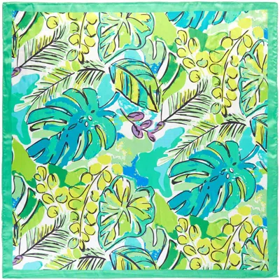 Truedames Watercolor Tropical Leaf Pattern Square Bandana Scarf In Green