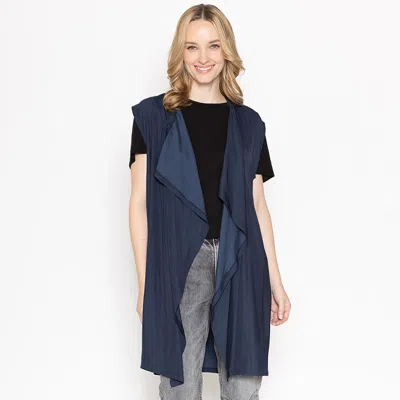 Truedames Waterfall Lapel Satin Vest In Multi