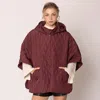 Truedames Wave Pattern Padded Cape In Red