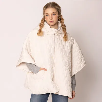 Truedames Wave Pattern Padded Cape In White