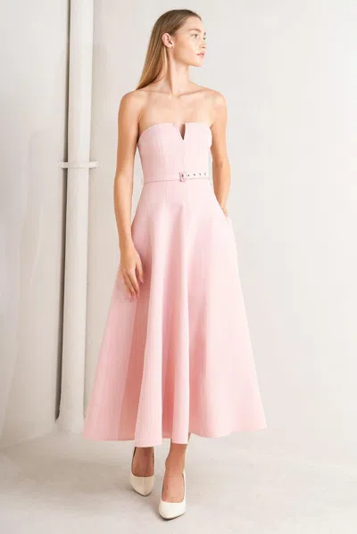 Truedames Weekend Glam Woven Midi Dress In Pink