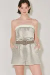 Truedames Weekend Stripe Knit Romper In Multi