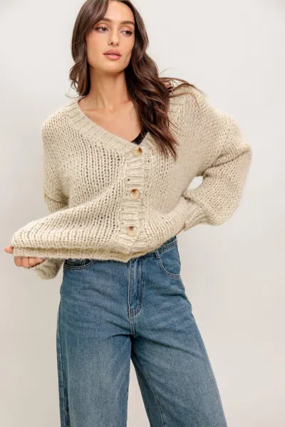 Truedames Weekend Warmth Sweater Knit Cardigan In Brown