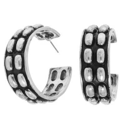 Truedames Western Bubble Alpine Hoop Earrings In Silver