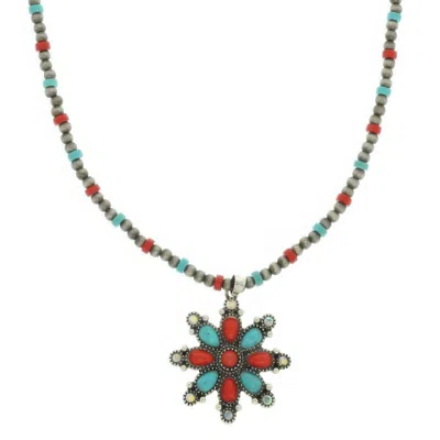 Truedames Western Christmas Snowflake Pendant In Multi