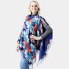 Truedames Western Doublesided Shawl/poncho In Multi