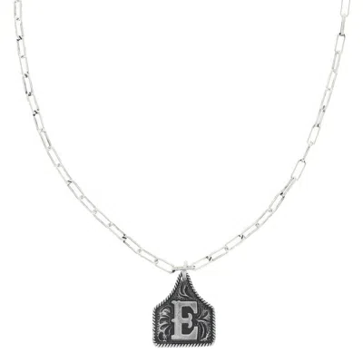 Truedames Western Initial Cattle Tag Necklace In Metallic