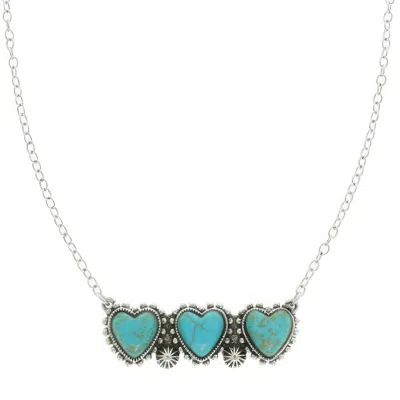 Truedames Western Jeweled Heart Pendant Necklace In Metallic
