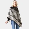 Truedames Western Pattern Poncho In Black