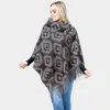 Truedames Western Pattern Tassel Poncho In Multi