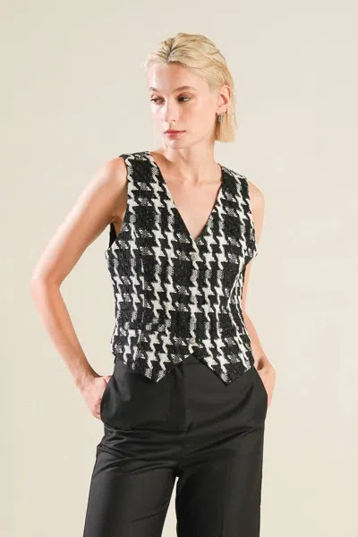 Truedames When I'm With You Tweed Vest In Black