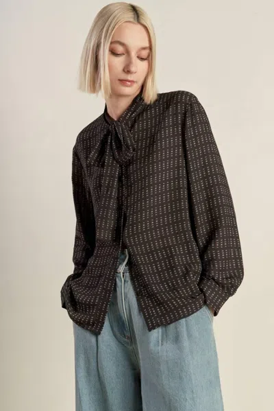 Truedames Wherever You May Go Woven Top In Brown