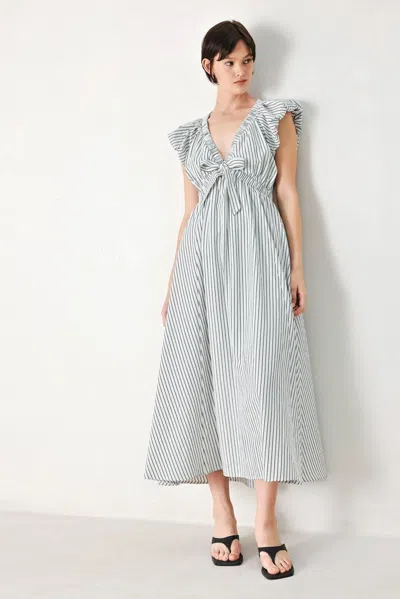 Truedames Whisper Stripe Woven Midi Dress In White