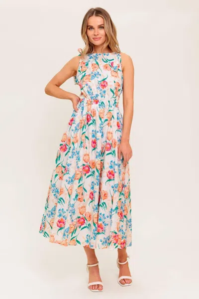Truedames Whispering Flora Woven Midi Dress In Multi