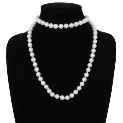 Truedames White Pearlescent Pearl Beaded Necklace