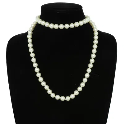 Truedames White Pearlescent Pearl Beaded Necklace In Multi
