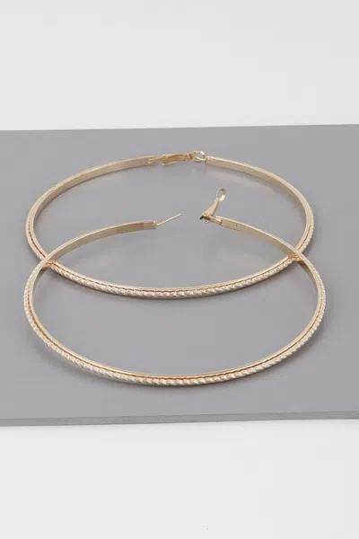 Truedames Wide Double Twisted Hoop Earrings In Gold