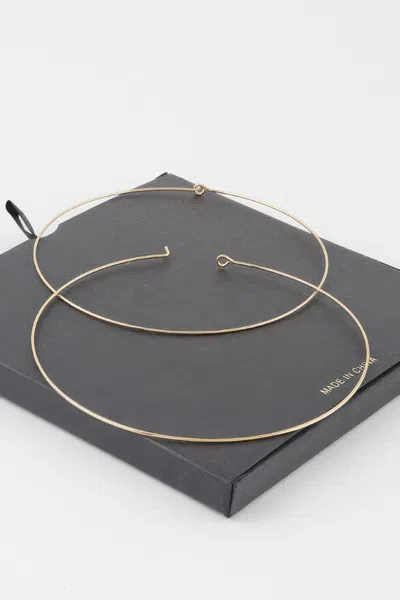 Truedames Wide Gold Dipped Flat Hoop Earrings In Black
