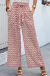 Truedames Wide Leg High Waist Tie Pockets Knot Pants In Brown