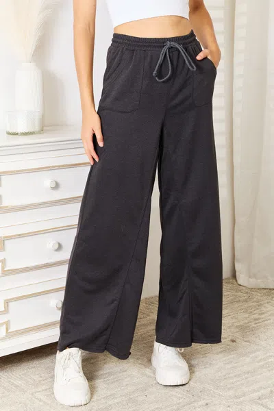 Truedames Wide Leg Pocketed Pants In Gray