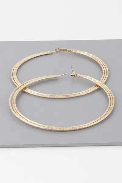 Truedames Wide Triple Rope Hoop Earrings In Gold