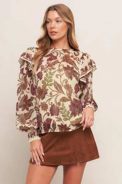 Truedames Wild Botanica Ivory Woven Top In Neutral