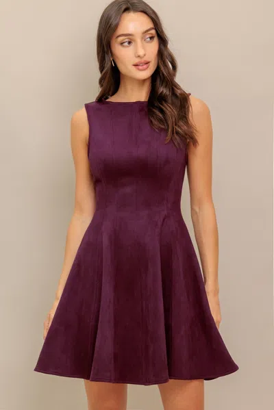 Truedames Wine In The Sun Faux Suede Mini Dress In White