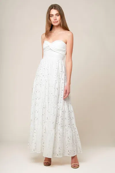 Truedames Wishing Well White Woven Lace Maxi Dress