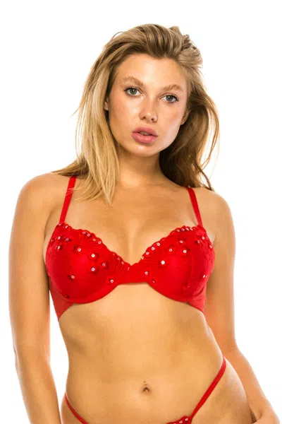 Truedames Women's Adjustable Non Removable Straps In Red