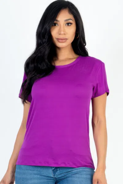 Truedames Women's Basic Short Sleeve T-shirt In Purple