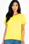 Truedames Women's Basic Short Sleeve T-shirt In Yellow