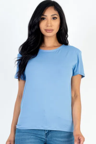 Truedames Women's Basic Short Sleeve T-shirt In Blue
