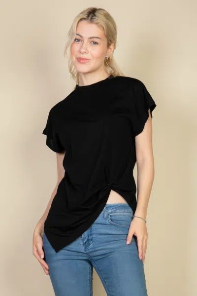 Truedames Women's Batwing Sleeve Twist Front Tee In Black