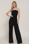 Truedames Women's Crinkle Knit Tube Jumpsuit In Black