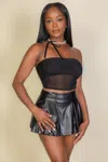 Truedames Women's Cropped Strapless Top With Mesh In Black