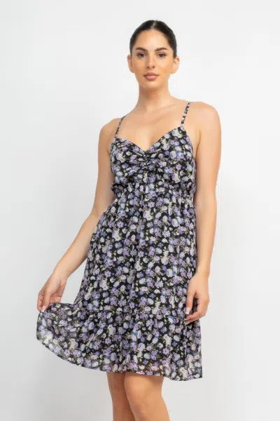 Truedames Women's Double Strap Back Mini Dress In Black