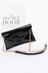 Truedames Women's Enamel Envelope Clutch In Black