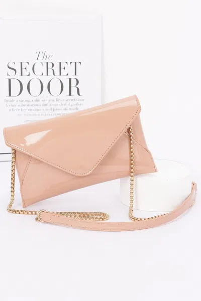 Truedames Women's Enamel Envelope Clutch In Brown
