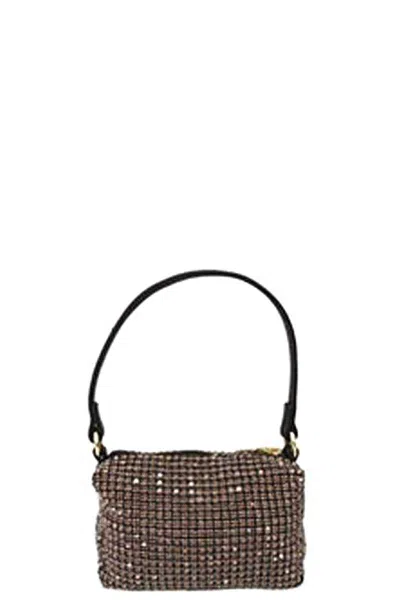 Truedames Women's Fashion Chic Rhinestone Handle Clutch Bag In Purple