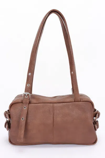 Truedames Women's Faux Leather Sport Bag In Brown