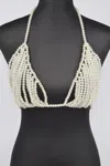 Truedames Women's Faux Pearl Harness In White