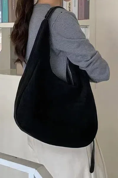 Truedames Women's Faux Suede Bindle Bag In Black