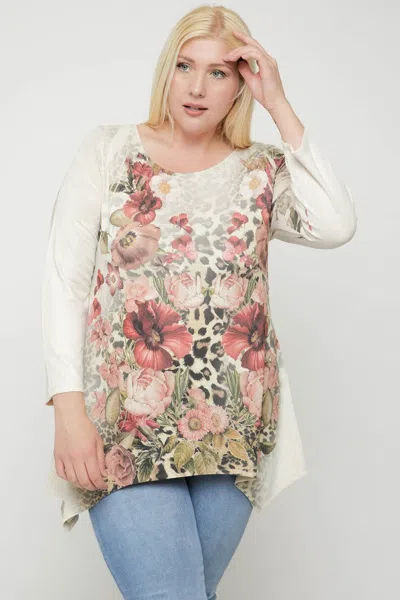 Truedames Women's Geometric/tribal Sublimation Print Tunic Top In Multi