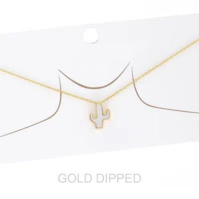 Truedames Women's Gold Dipped Cactus Chain Necklace