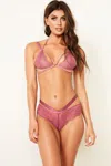 Truedames Women's Halter Cageback Style Triangle Bralette In Pink