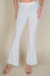 Truedames High Waist Stretch Crepe Flare Pants In White