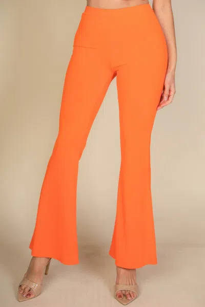 Truedames Women's High Waisted Flare Pants In Orange