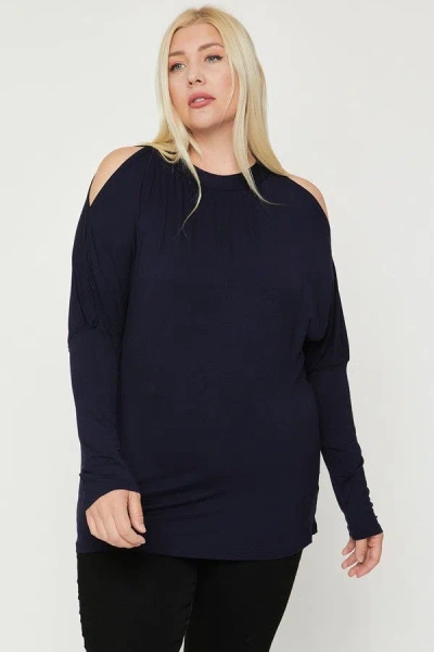 Truedames Women's Long Sleeves Solid Top In Blue