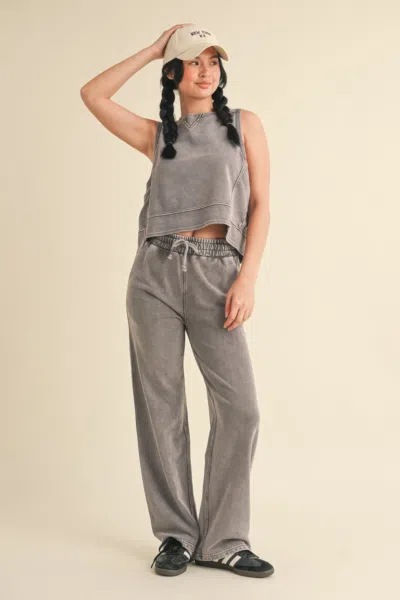 Truedames Women's Mineral Wash Sleeveless Top In Gray