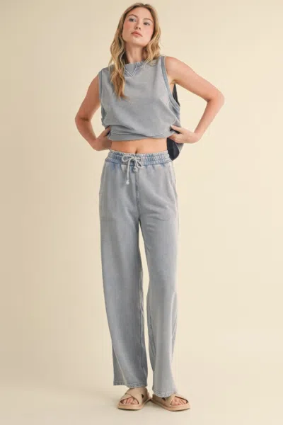 Truedames Women's Mineral Wash Sleeveless Top In Gray